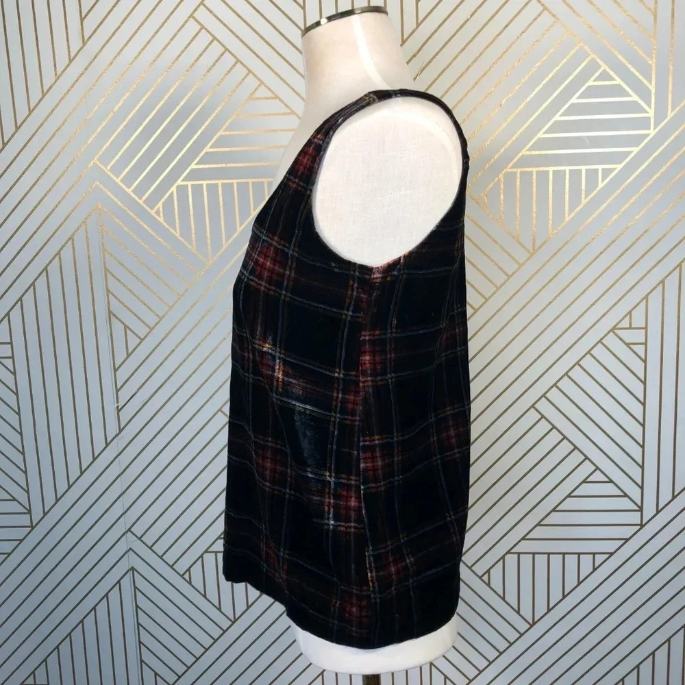 J. Crew Velvet Tank‎ Top in Stewart Tartan Plaid